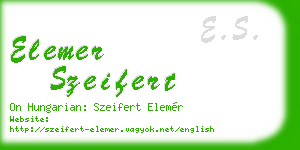 elemer szeifert business card
