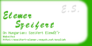 elemer szeifert business card